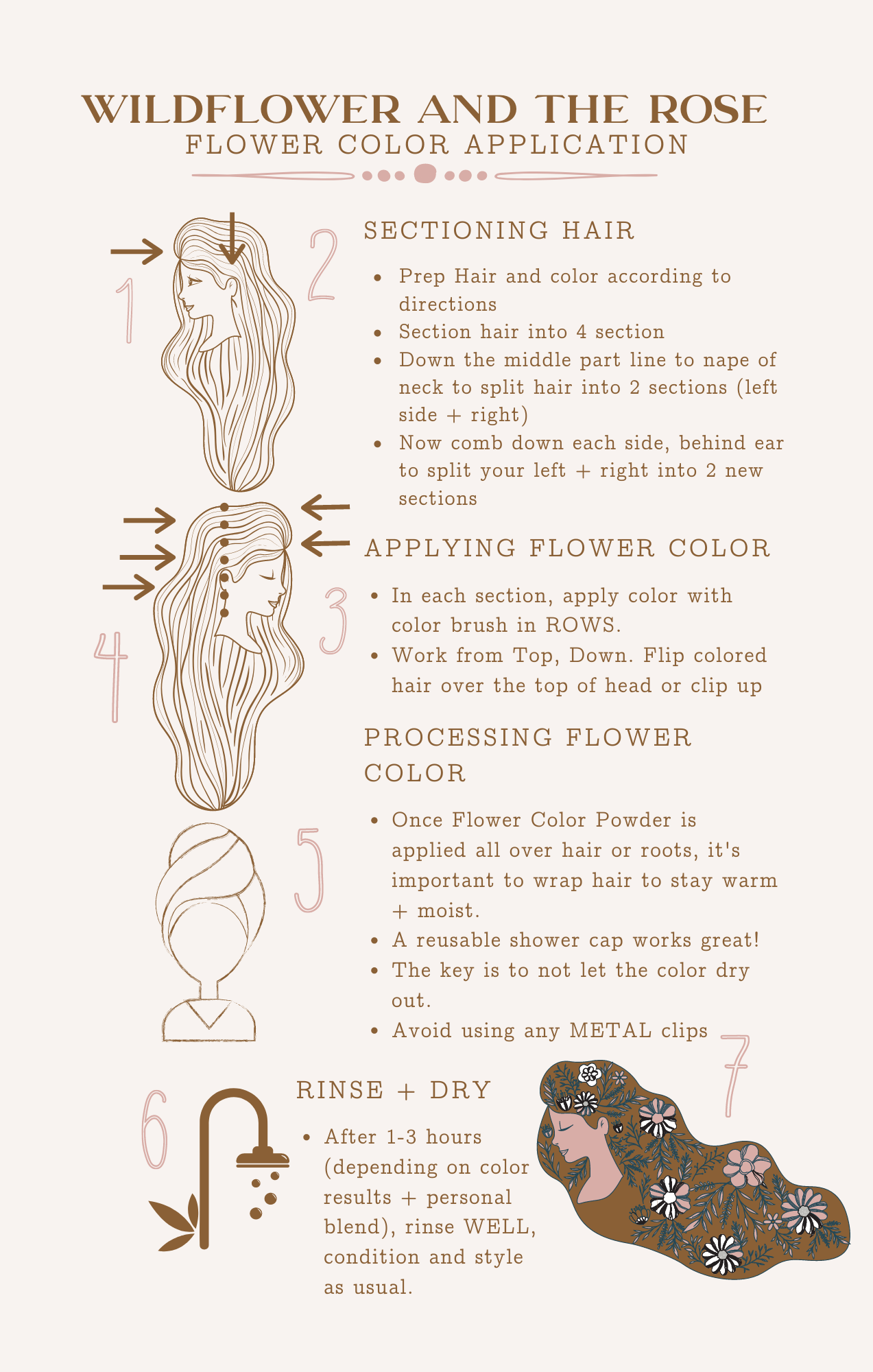 Application of Flower Hair Color Powder